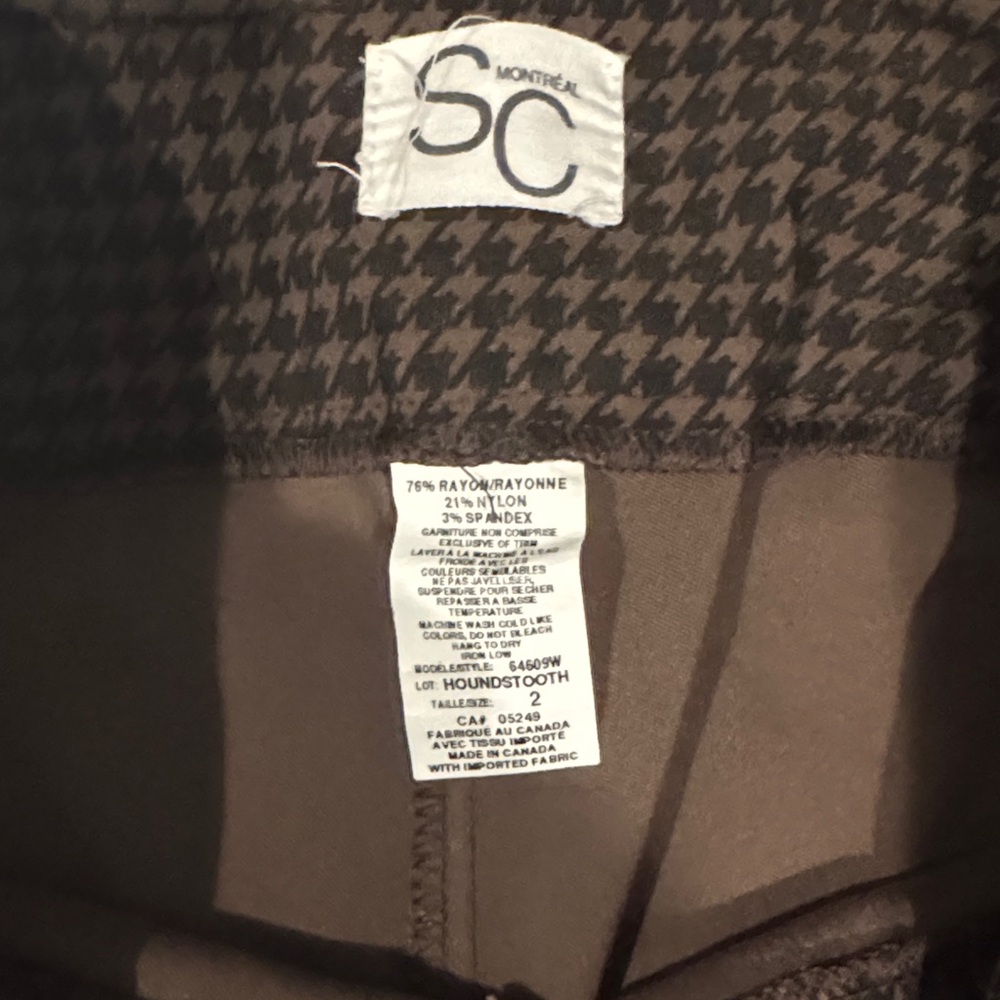 Black and Brown Houndstooth Pattern Pants - Picture 2 of 2